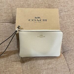 Coach Cream Leather Wristlet